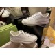 Ace Double G Perforated Grey Tail White Sneakers