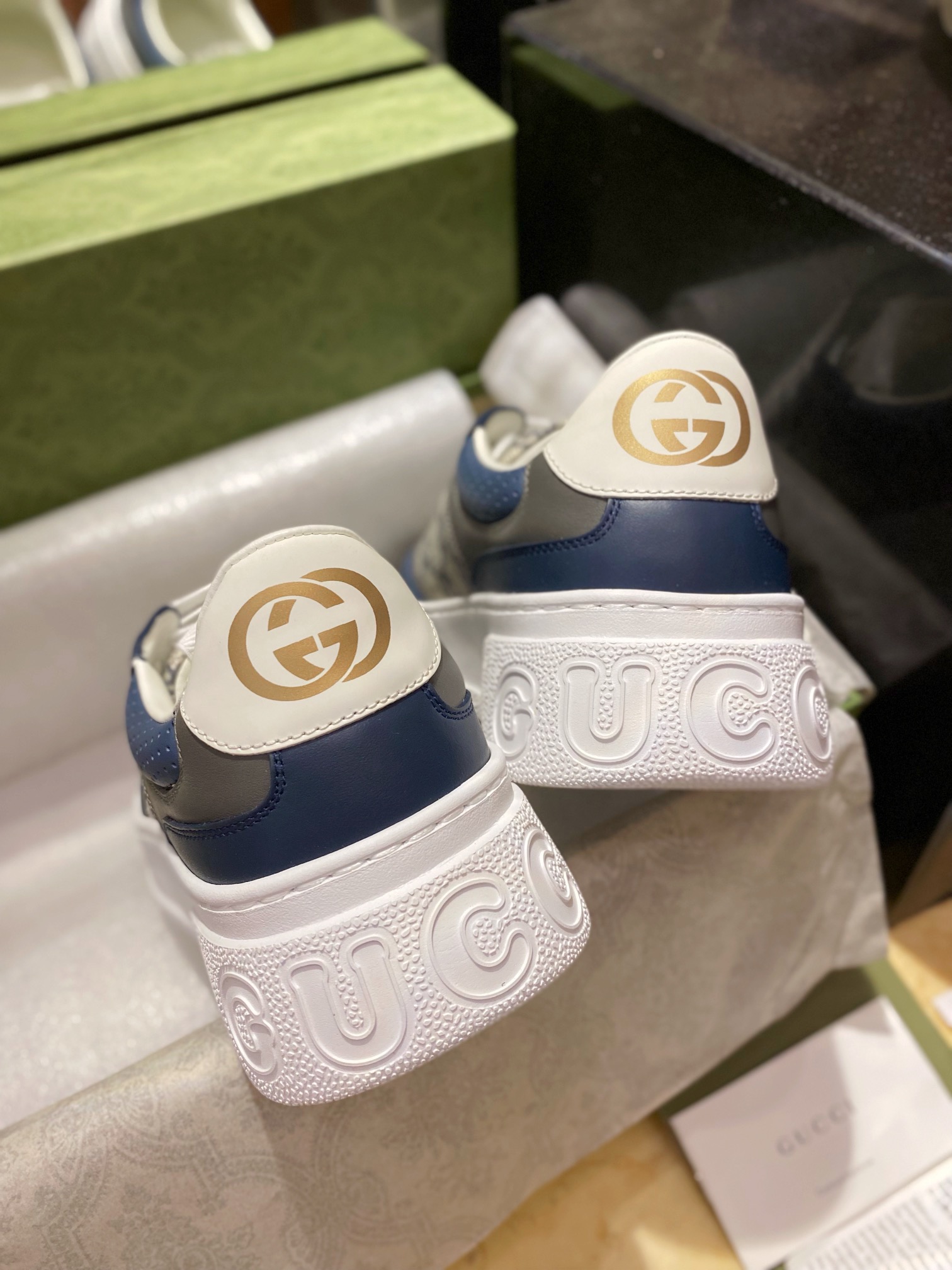  GG Embossed Biscuit Print Sneakers