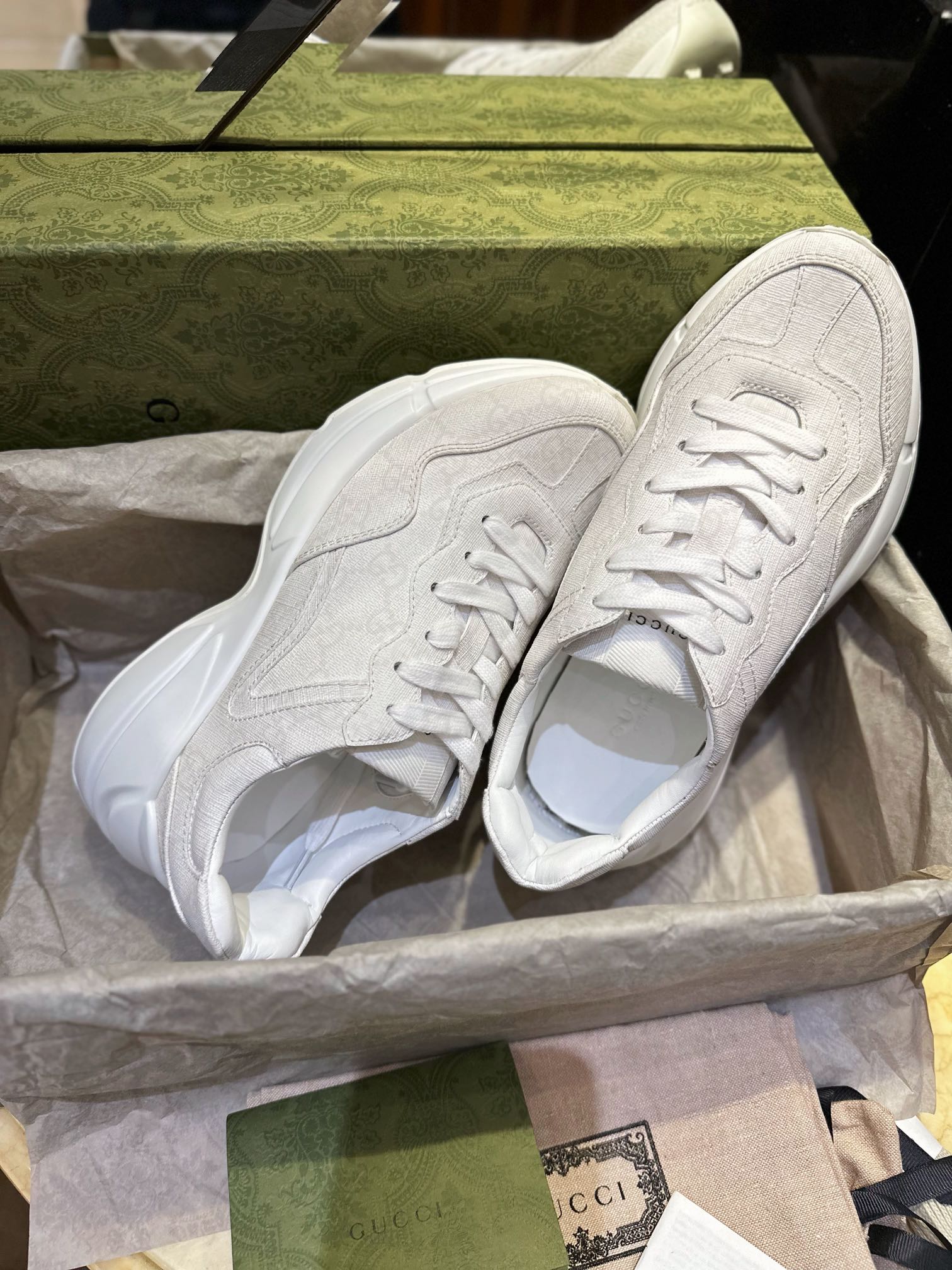 White GG Supreme Canvas Dad Sneakers