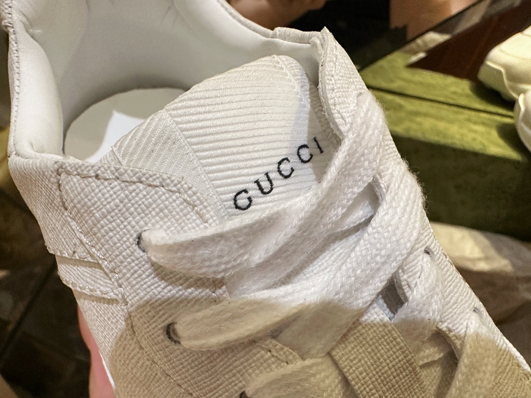 White GG Supreme Canvas Dad Sneakers