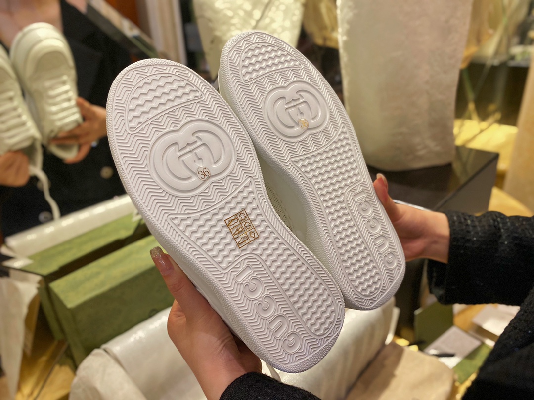 GG Printed Embossed Biscuit Sneakers