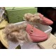 Classic Horsebit Pink Fur Loafers