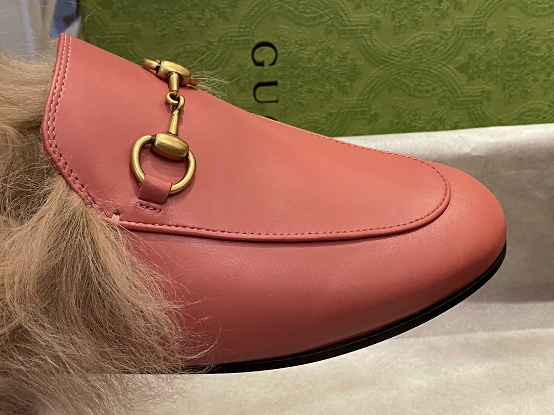 Classic Horsebit Pink Fur Loafers