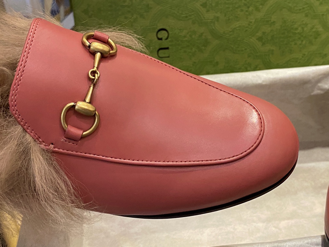 Classic Horsebit Pink Fur Loafers