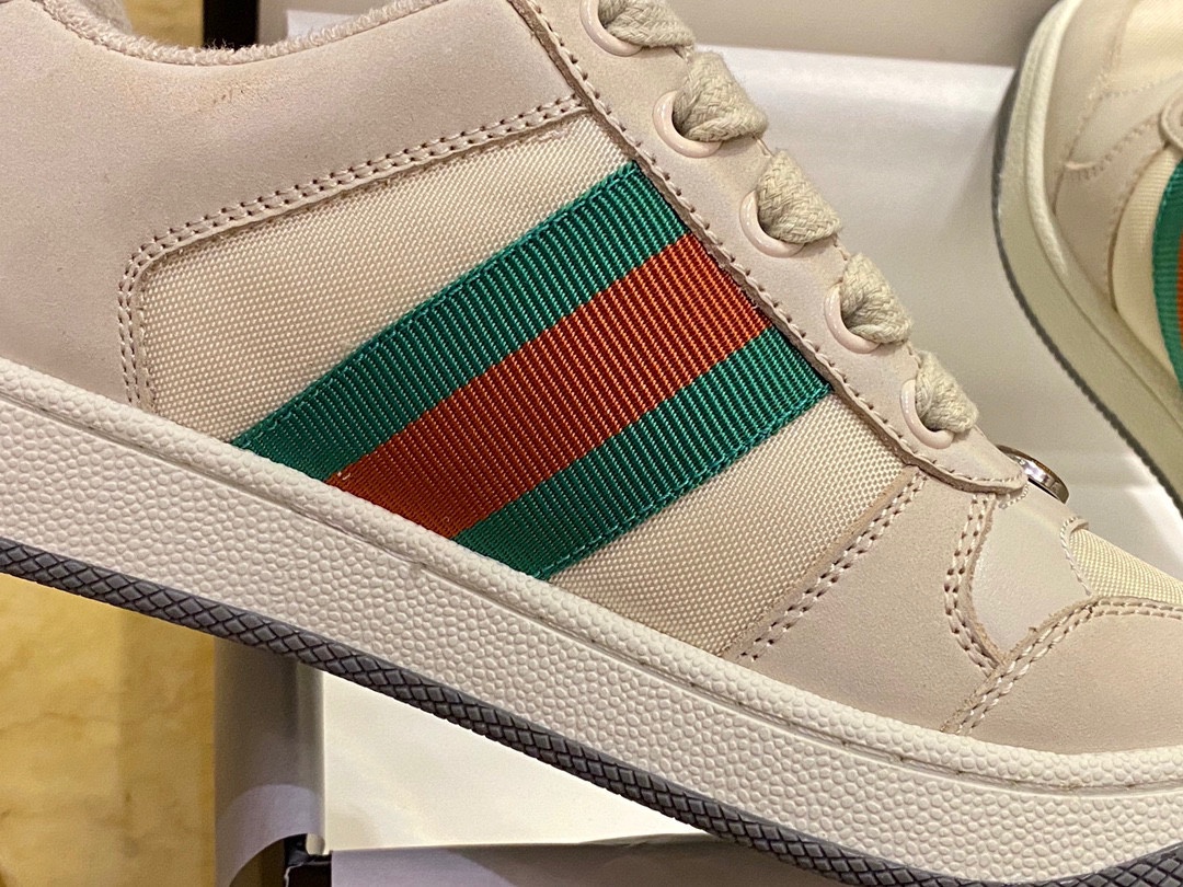 White Canvas Loafers with Red and Green Webbing