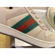 White Canvas Loafers with Red and Green Webbing