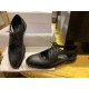 Black Carved Hollow Lace-up Leather Shoes