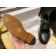 Black Carved Hollow Lace-up Leather Shoes