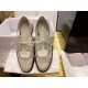 White Carved Hollow Lace-up Leather Shoes