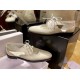 White Carved Hollow Lace-up Leather Shoes