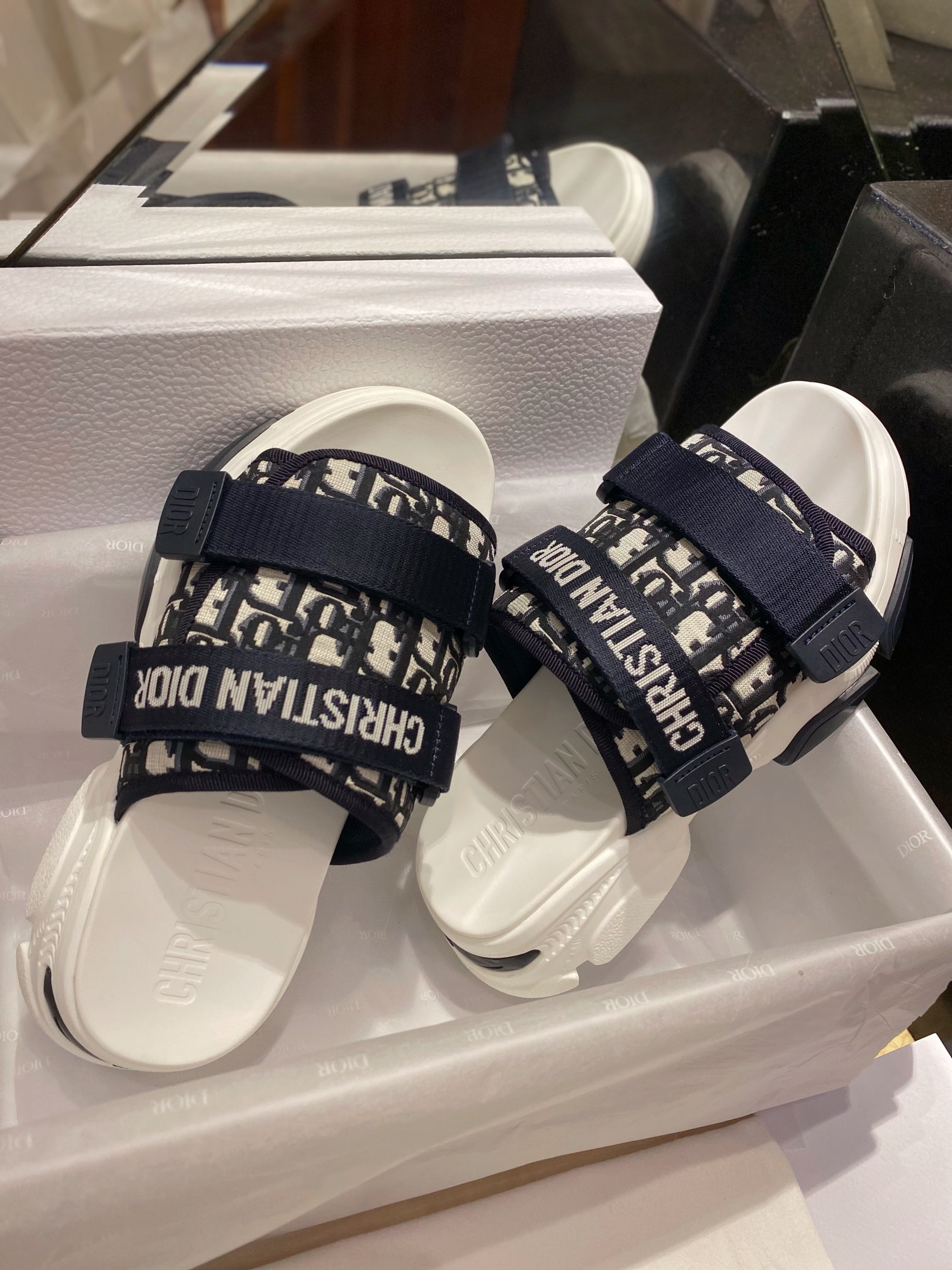 Monogram Chunky Sole Dad Slides