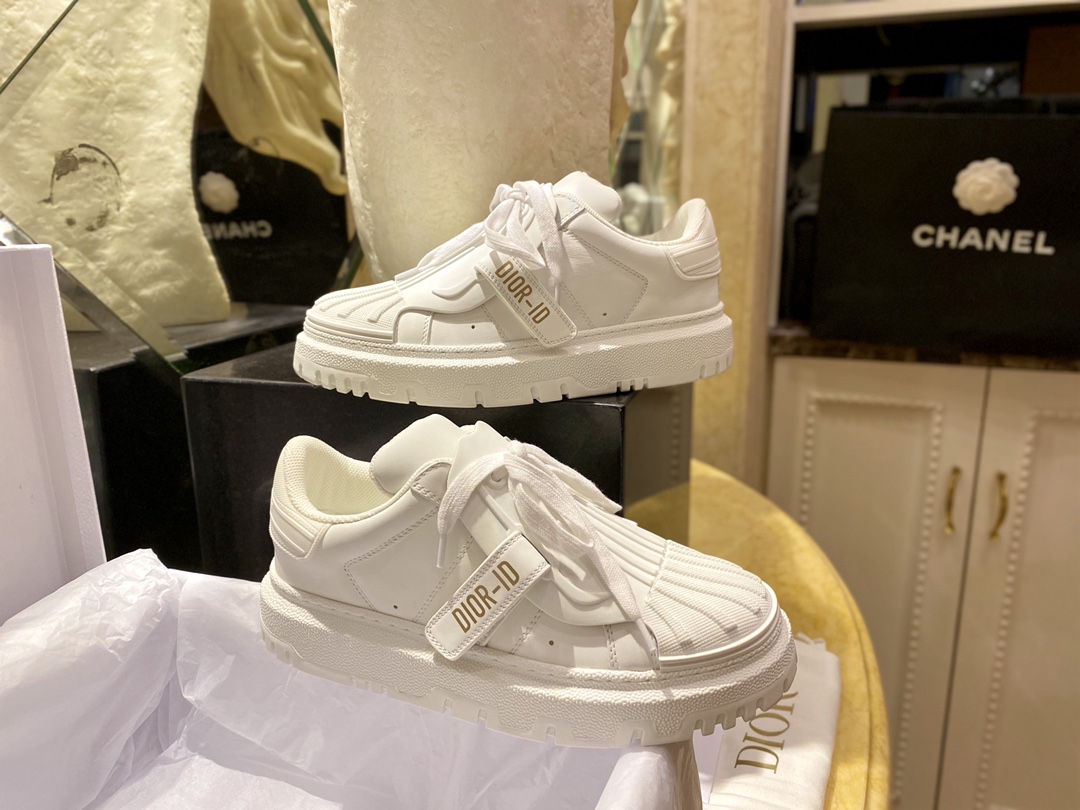 White Dior-ID Seashell Sneakers