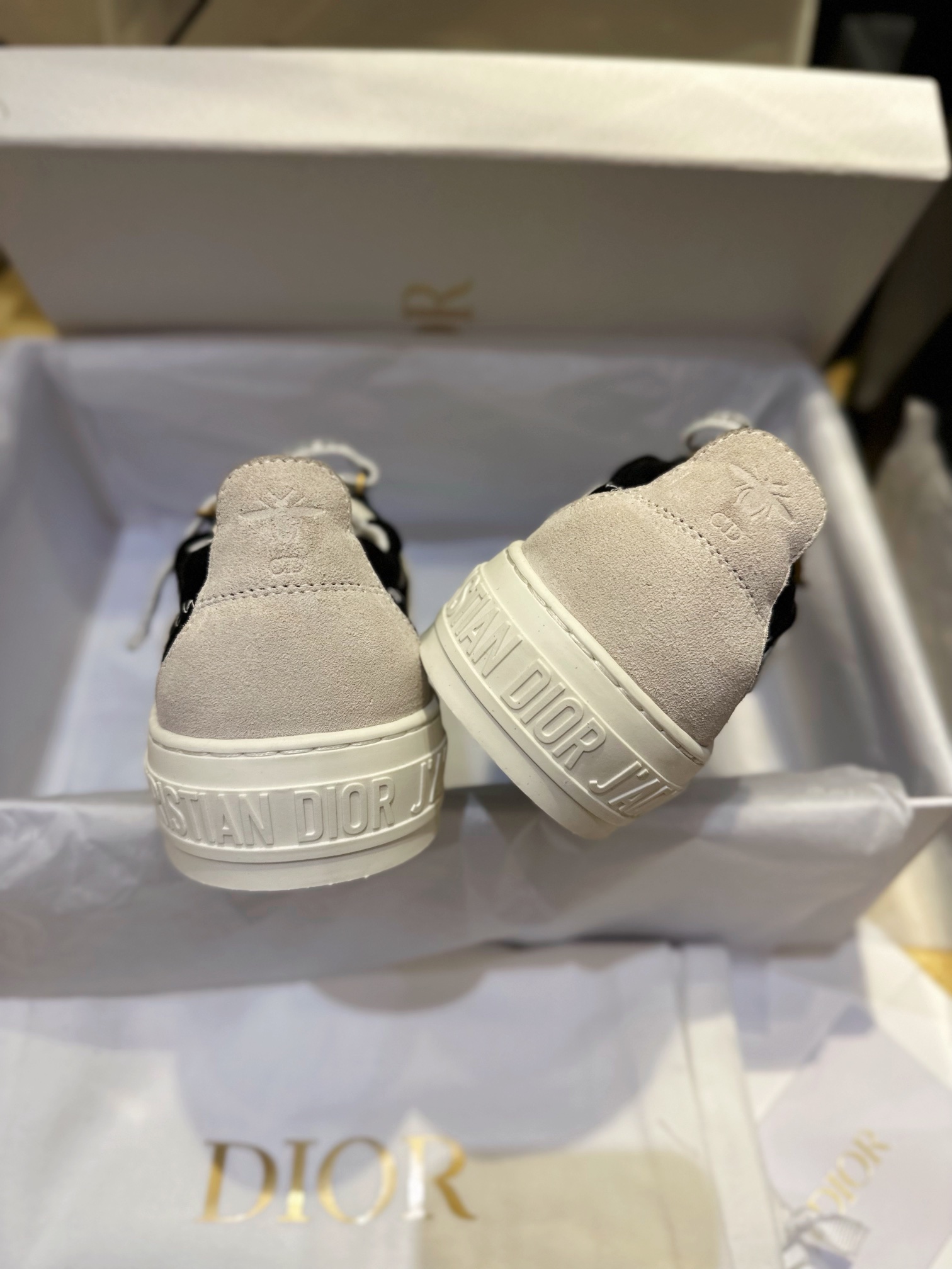 Dior Black Canvas Sneakers with Heel