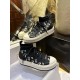 Chunky High-Top Floral Embroidered Canvas Shoes