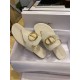 Classic Cream Leather Thong Sandals