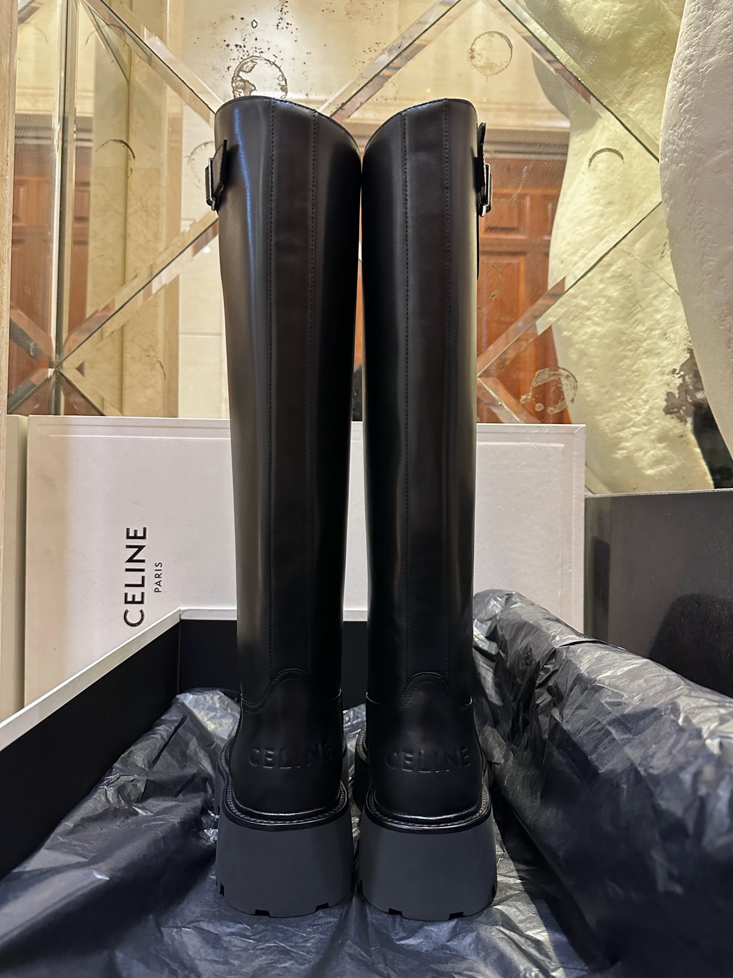 Chunky Sole Knee-High Riding Boots