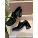 Patent Leather Coin High Heel Loafers