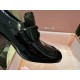 Patent Leather Coin High Heel Loafers