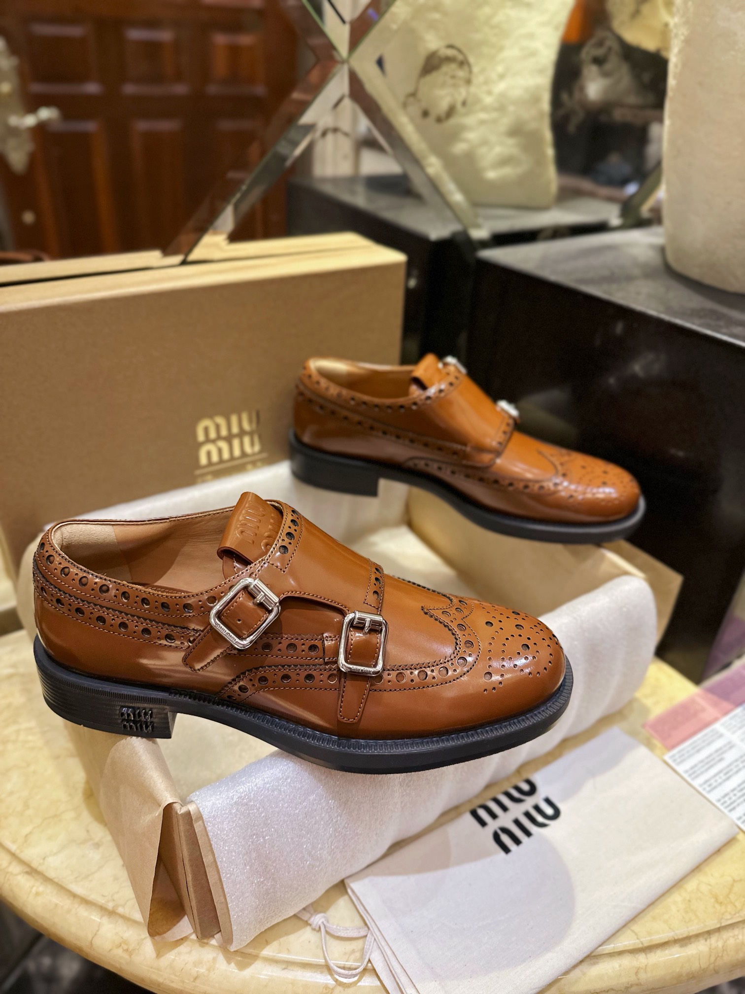 Double Buckle Monk Shoes