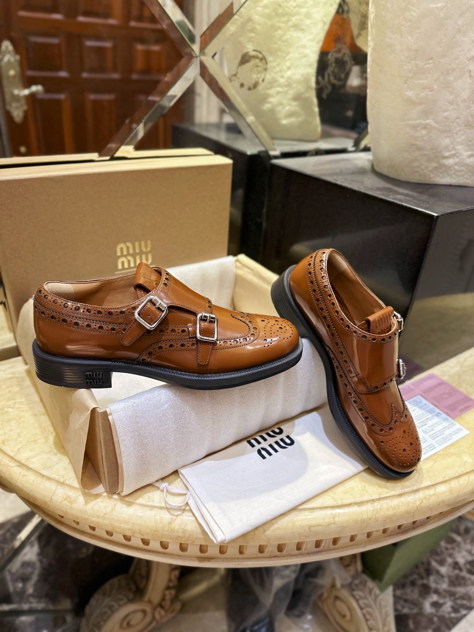 Double Buckle Monk Shoes