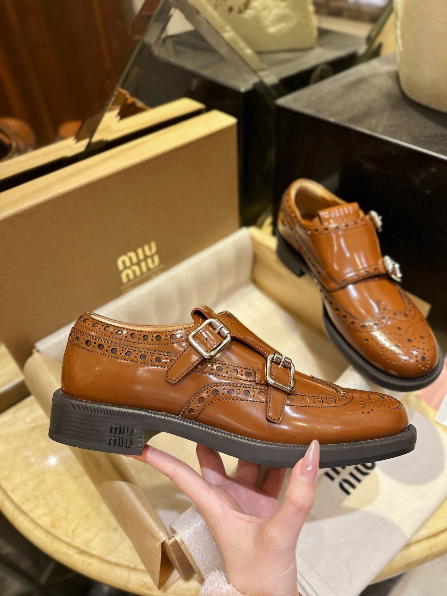 Double Buckle Monk Shoes