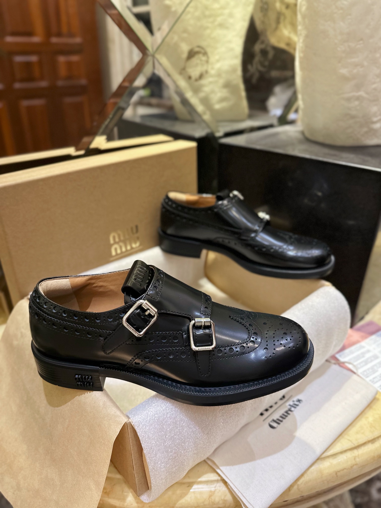 Double Buckle Monk Shoes