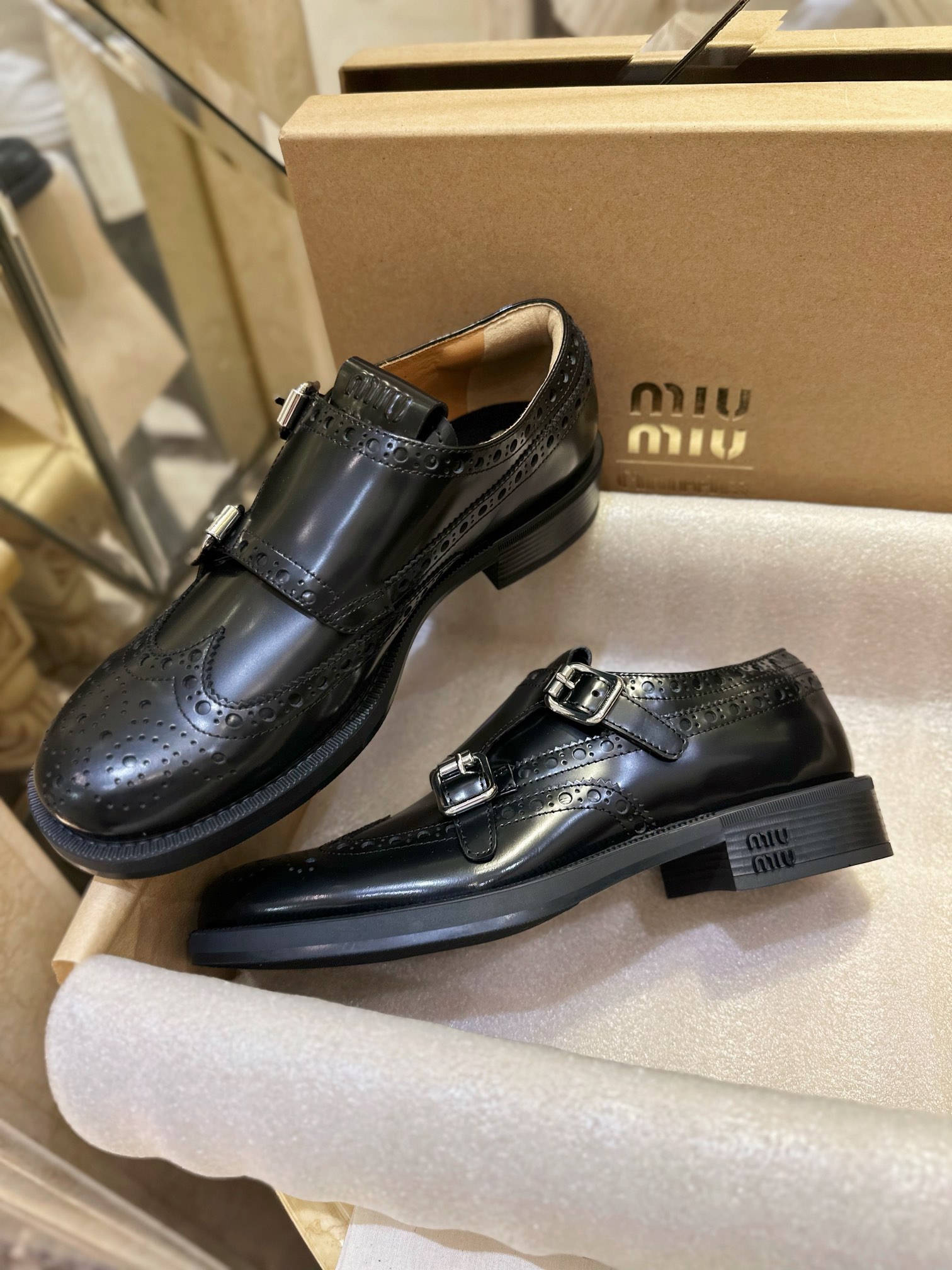 Double Buckle Monk Shoes