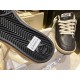 GGDB Ballstar Gold Star Black Leather Fur Slides