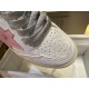 GGDB Ballstar Pink Star Half Slides White Shoes