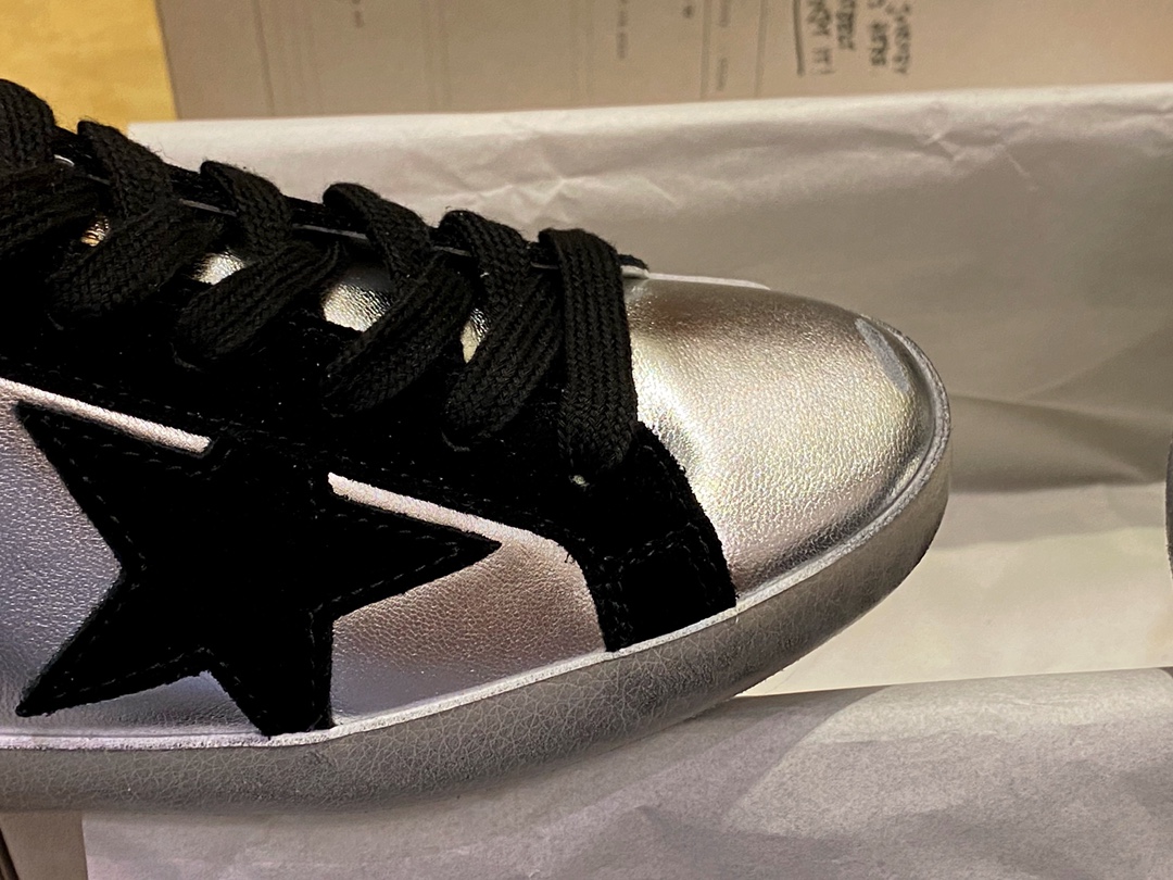 GGDB Superstar Silver Black Dirty Shoes