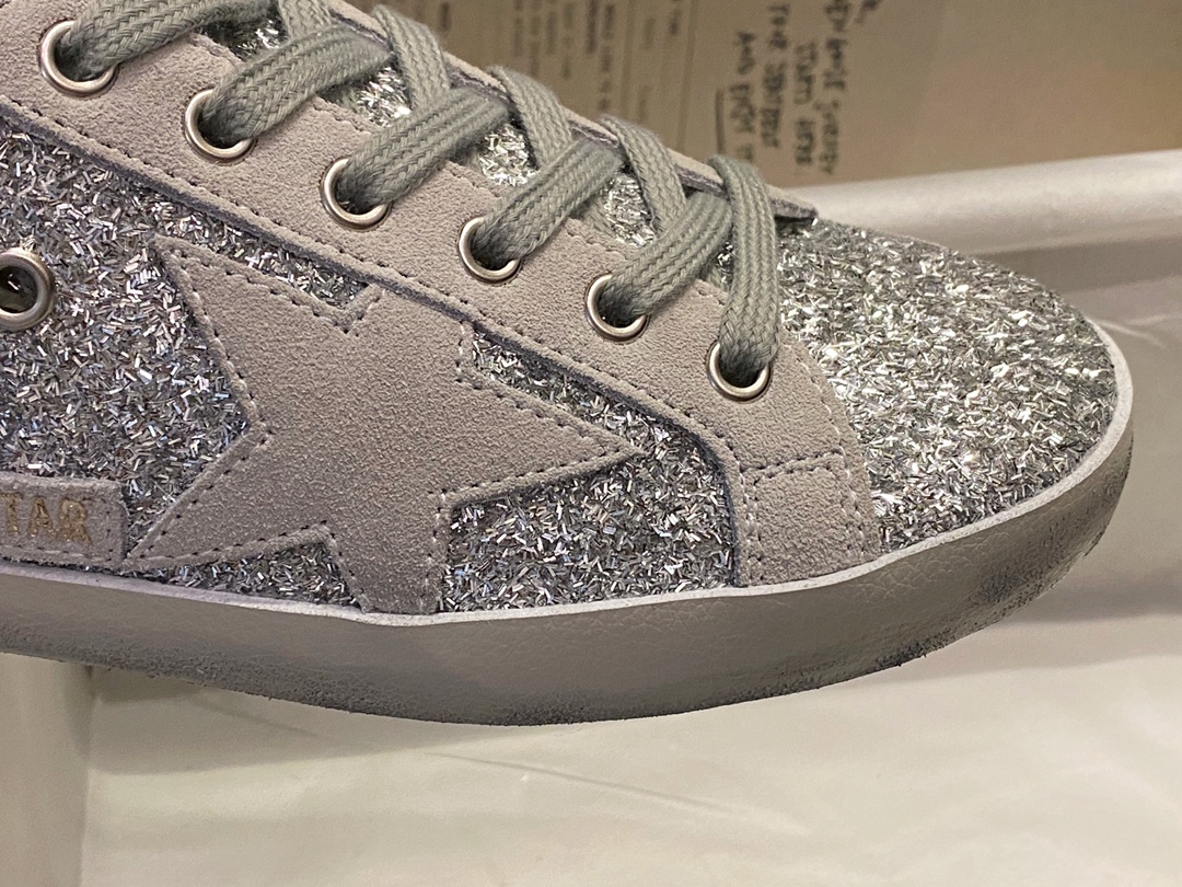 GGDB Superstar Snowflake Silver Dirty Shoes