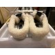 GGDB Silver Black Fur Half Slides