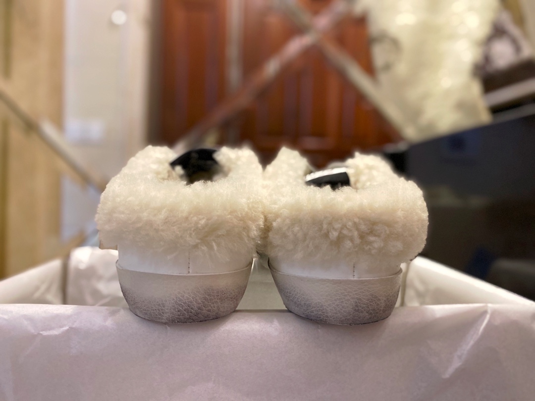 GGDB Superstar Silver Flashing Fur Slides