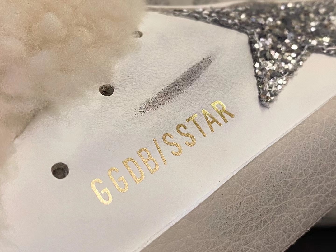 GGDB Superstar Silver Flashing Fur Slides