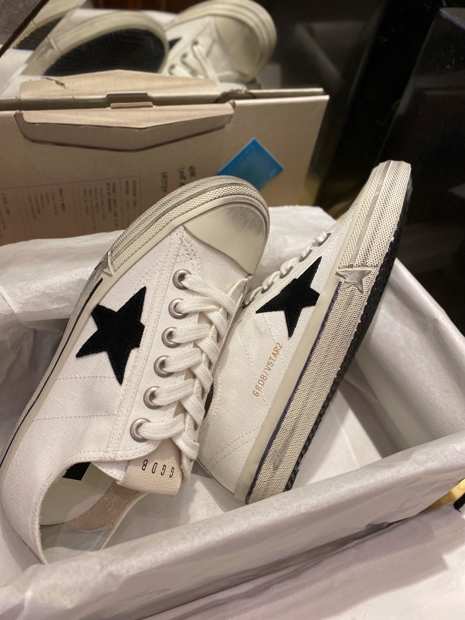 GGDB Vstar2 Black Star Canvas Shoes