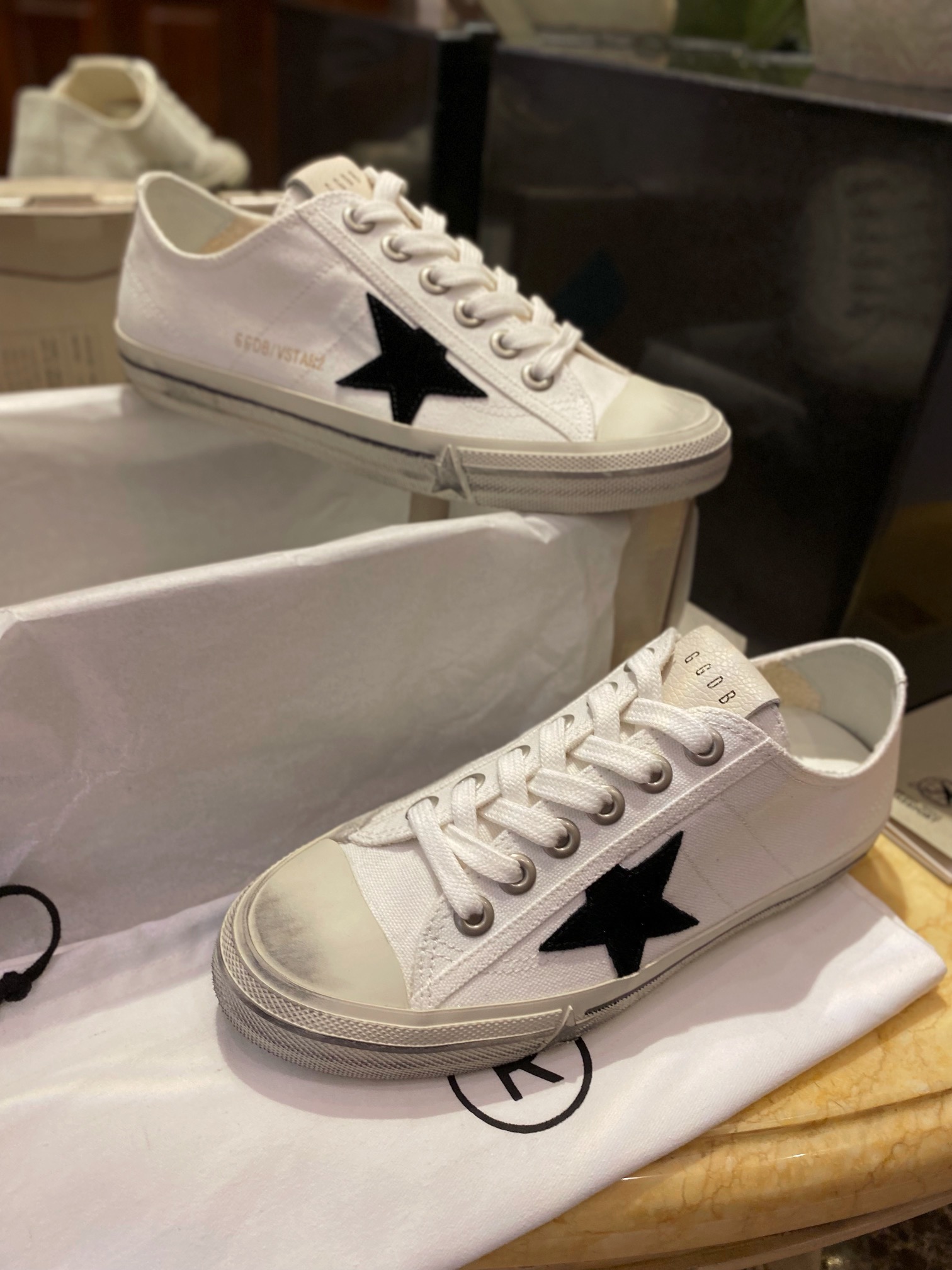 GGDB Vstar2 Black Star Canvas Shoes