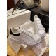 McQueen Black Leather Tail White Shoes