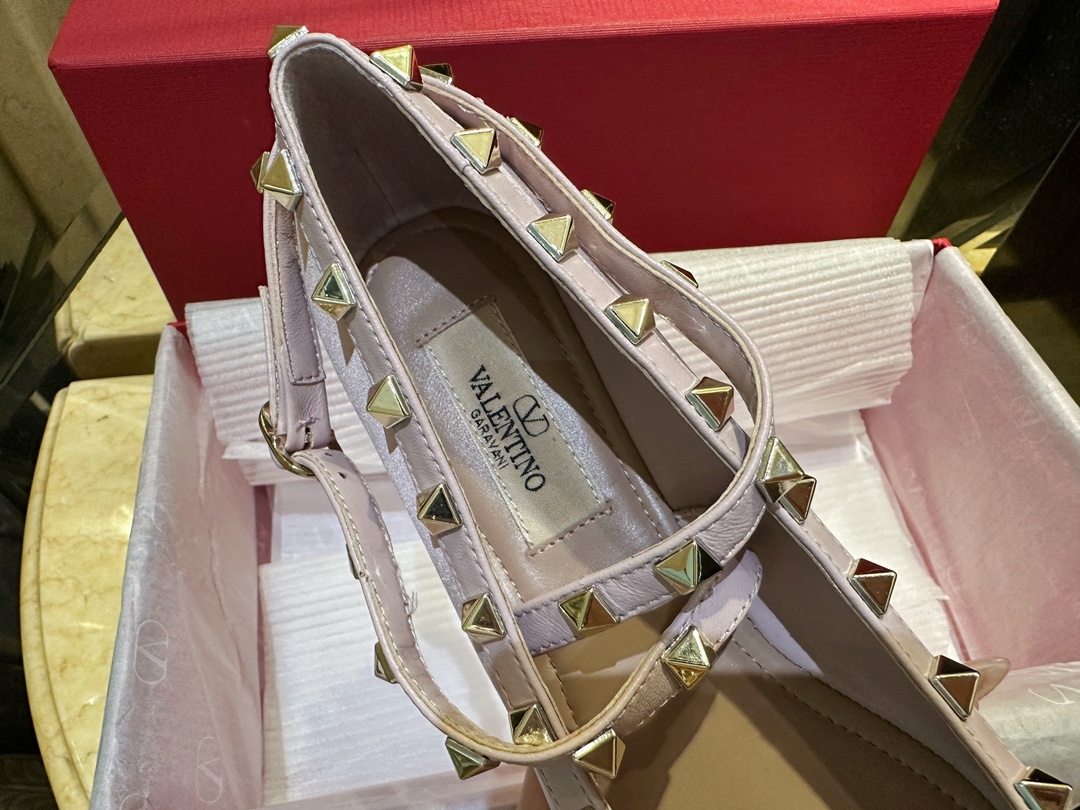 Valentino Satin Studded Ballet Flats