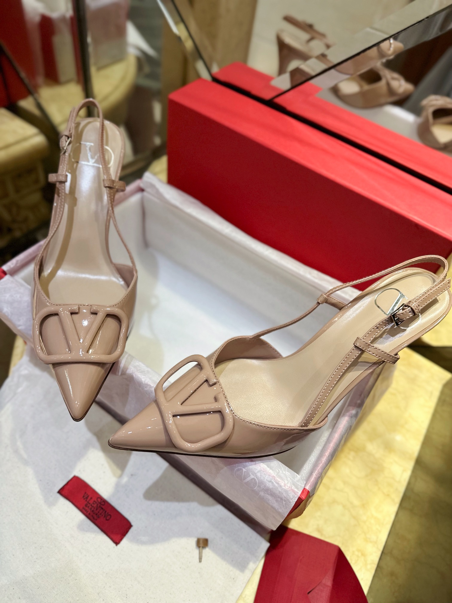 Valentino Patent Leather Back Strap High Heels