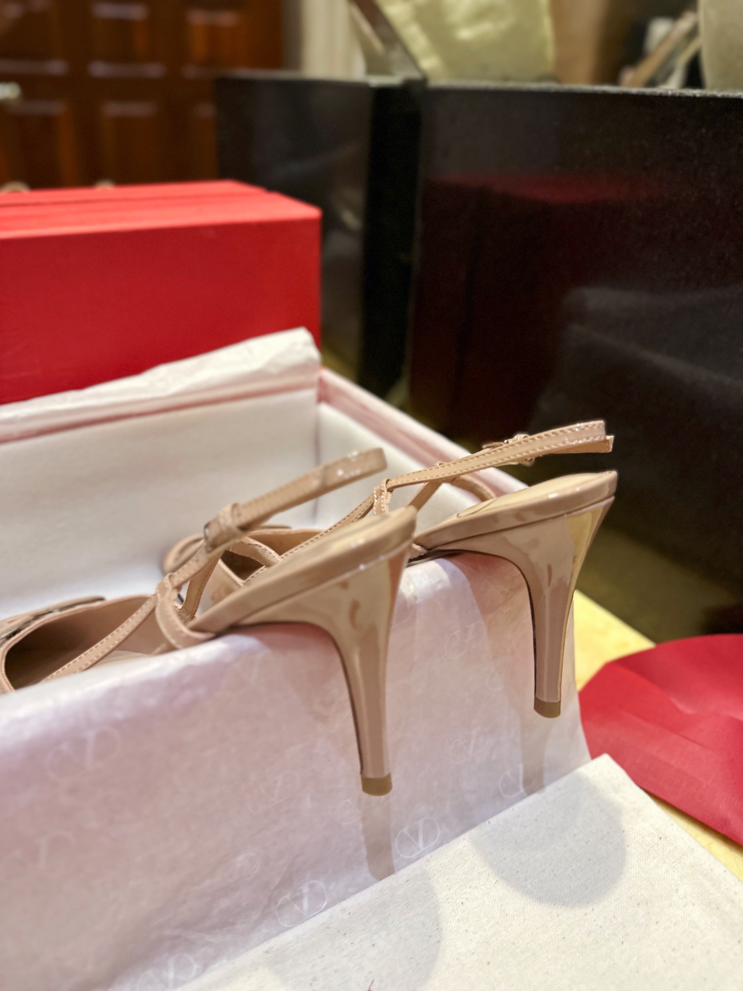 Valentino Patent Leather Back Strap High Heels