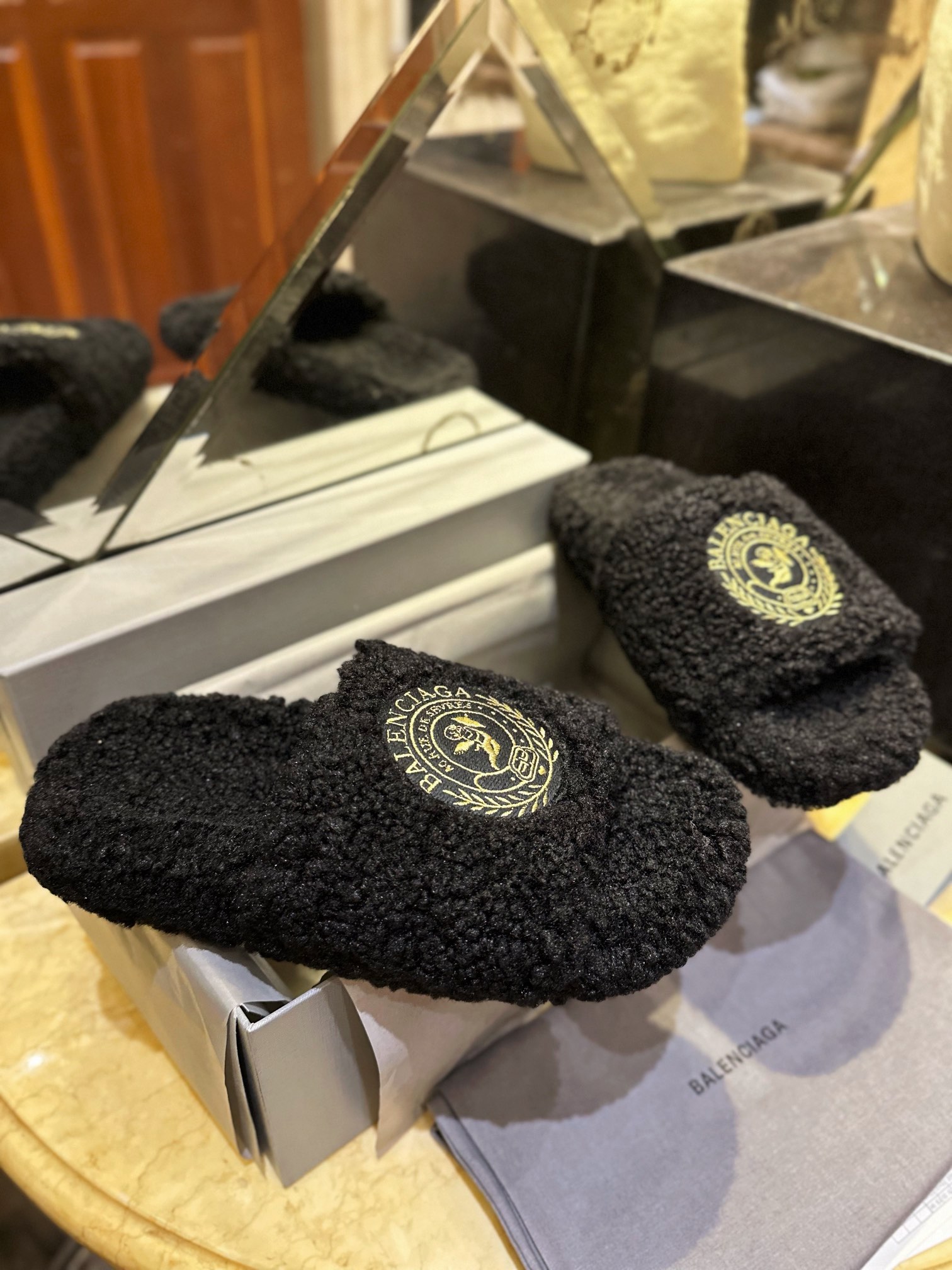 Balenciaga Fur Slippers