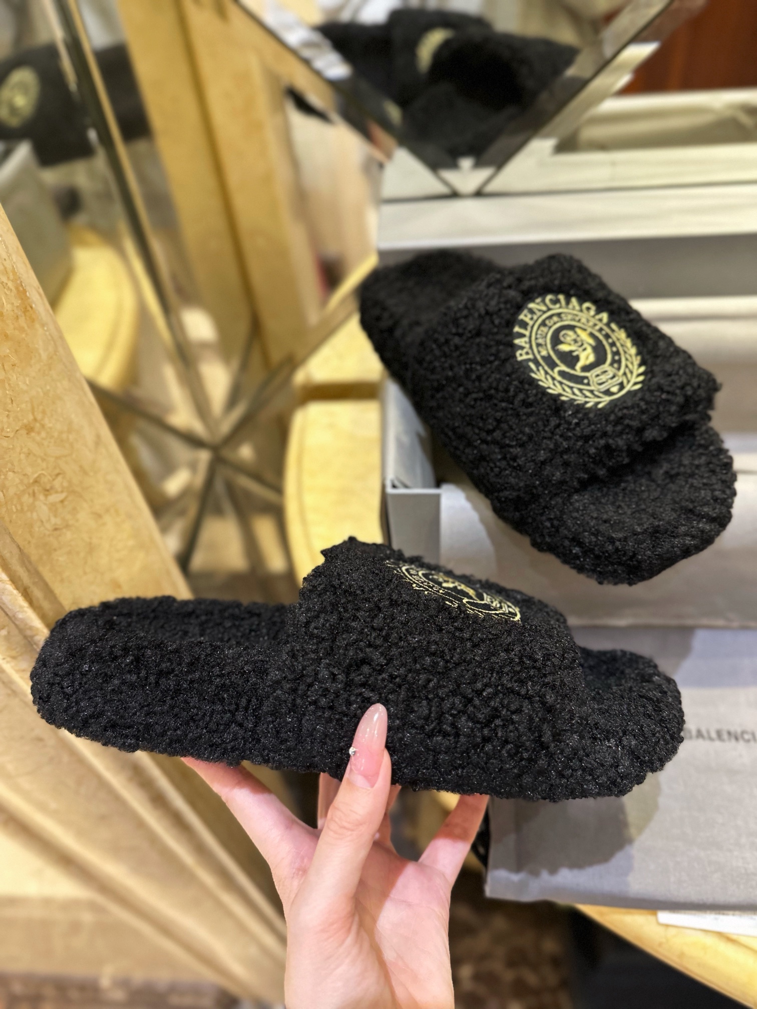 Balenciaga Fur Slippers