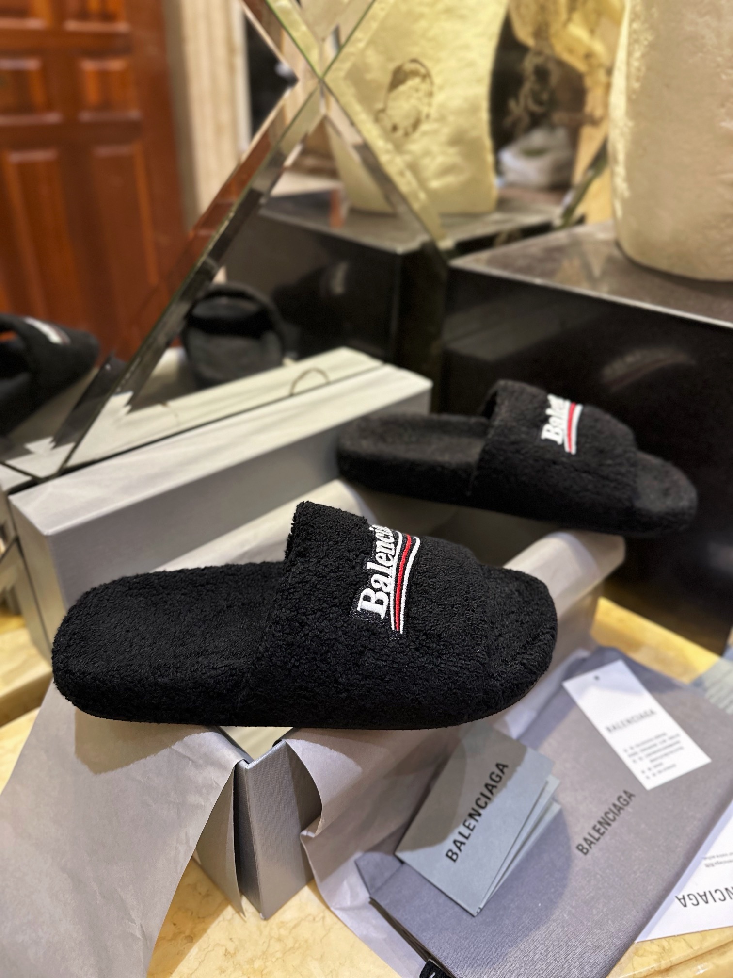 Balenciaga Furry Slippers