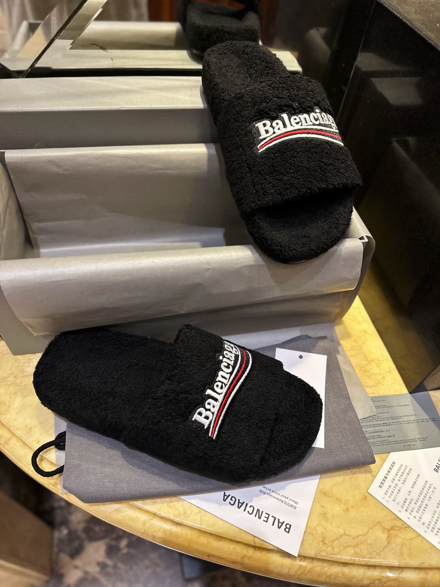 Balenciaga Furry Slippers