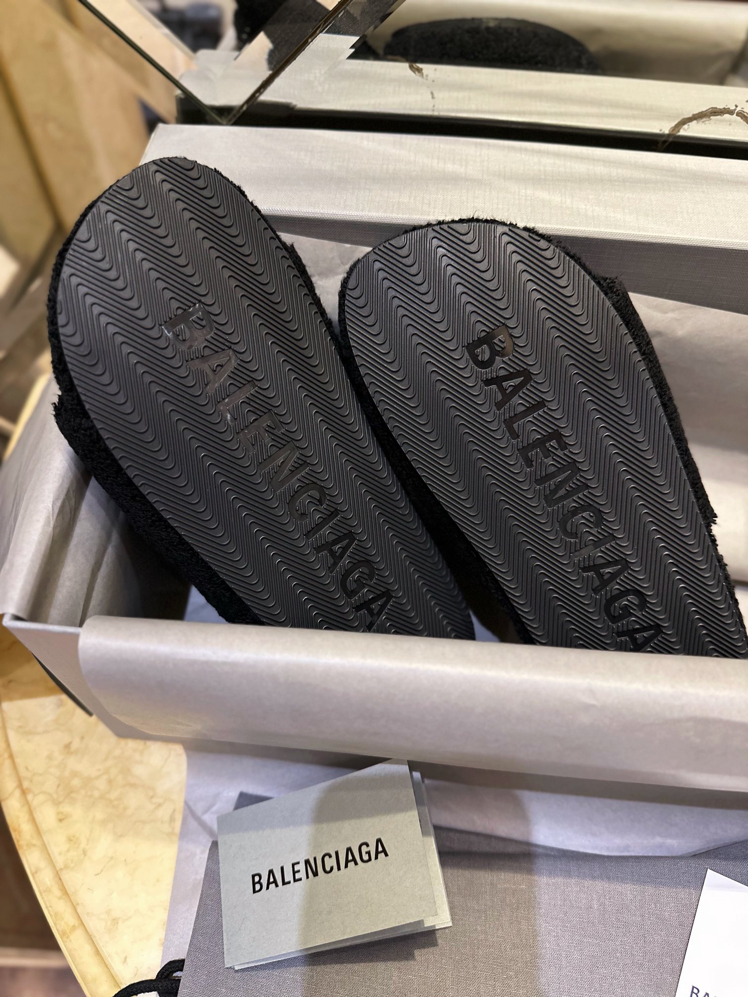 Balenciaga Furry Slippers