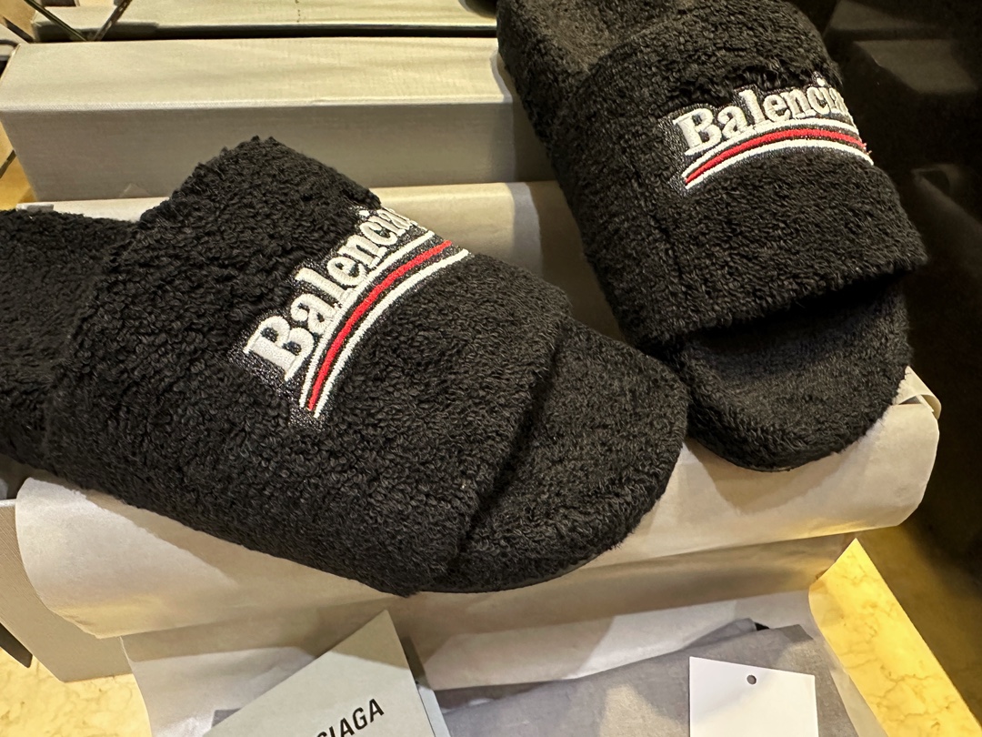 Balenciaga Furry Slippers