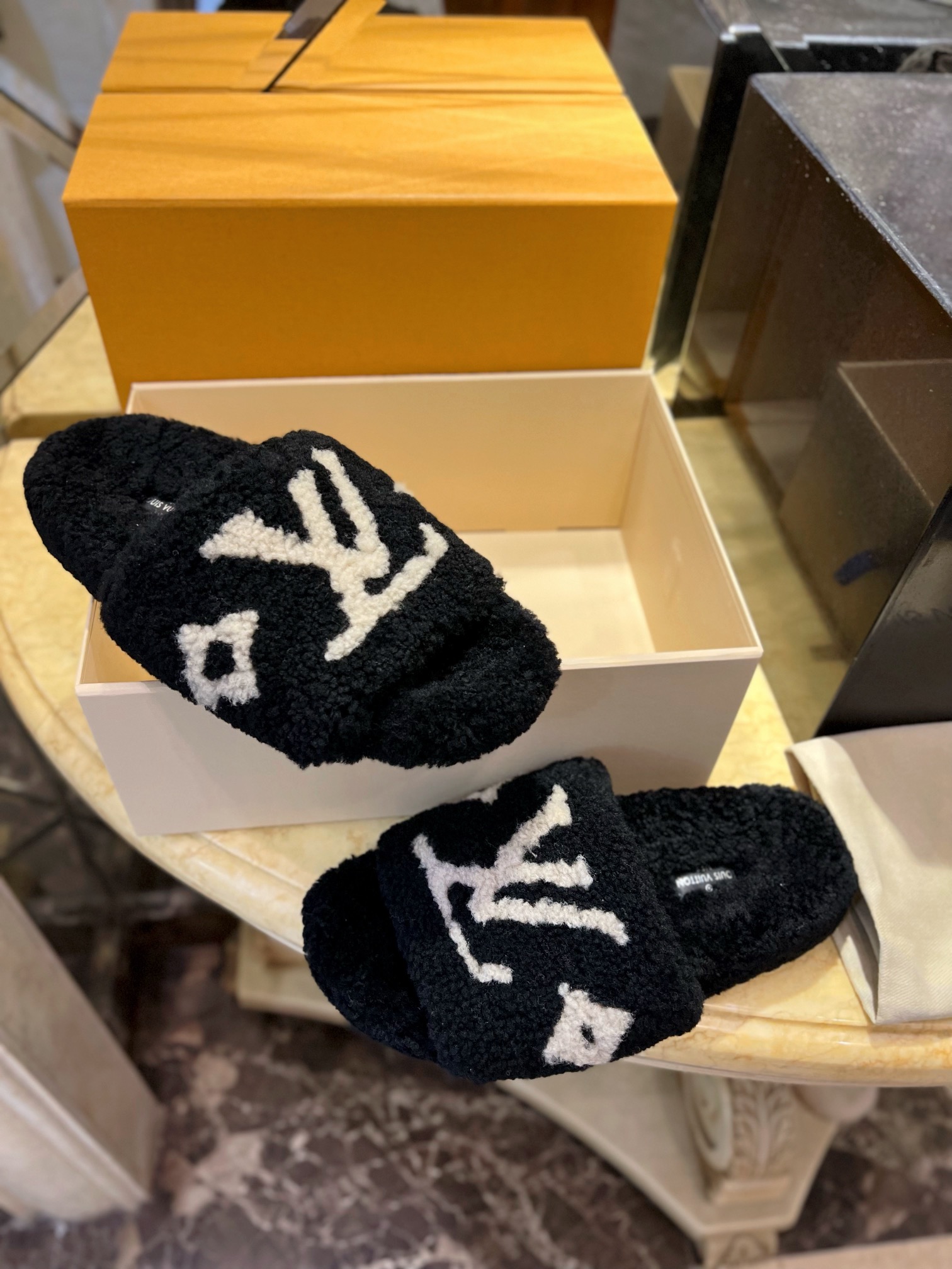 LV Sheepskin Slippers