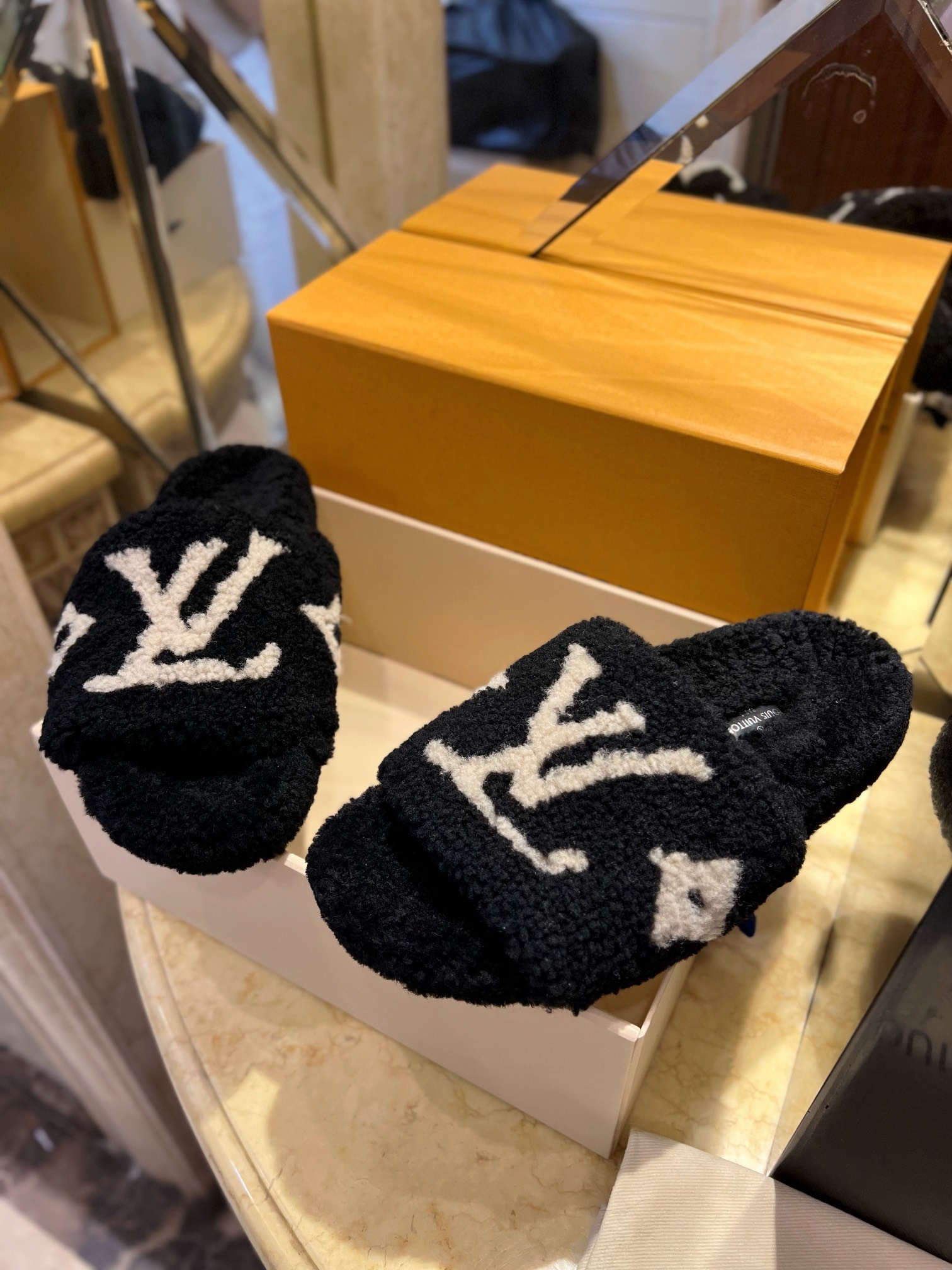 LV Sheepskin Slippers