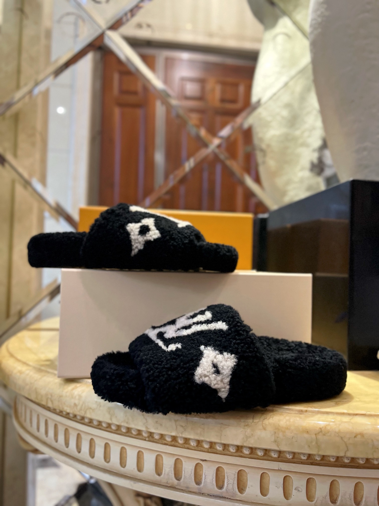 LV Sheepskin Slippers