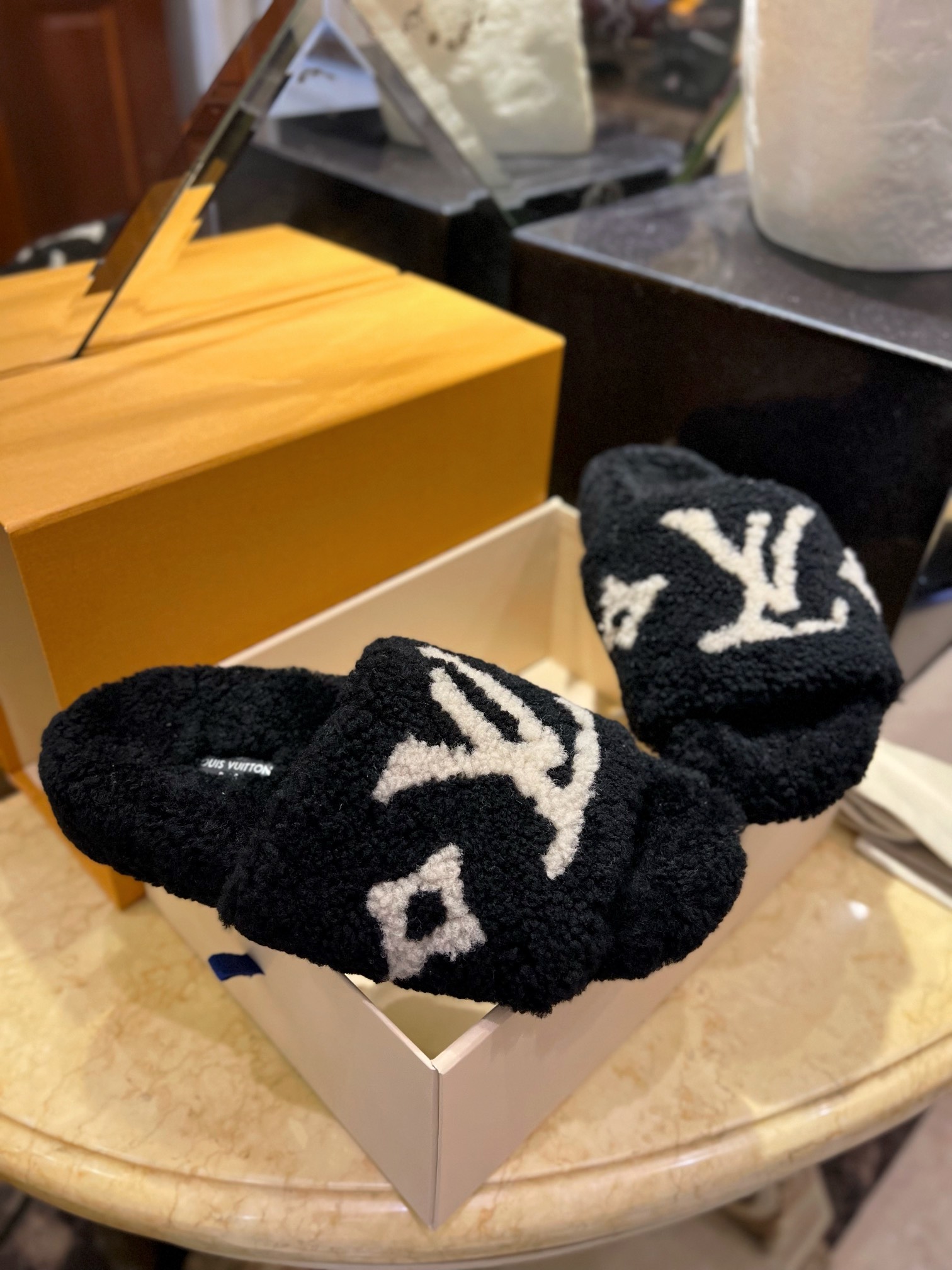 LV Sheepskin Slippers